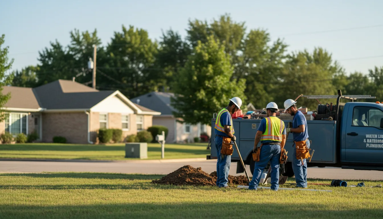 Residential water line and bathroom plumbing service in Utica, OH